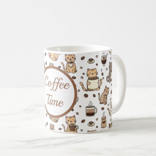 Coffee Time Cat Lover Mug Kaffeetasse (VorderseiteRechts)