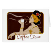 Coffee Time CC0227 Art Nouveau Faltkarte (Vorderseite (Horizontal))