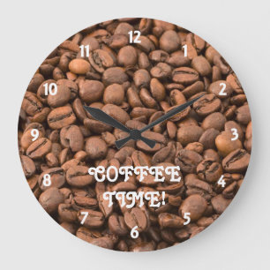 Coffee Time Clock Große Wanduhr