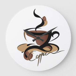 coffee time clock große wanduhr