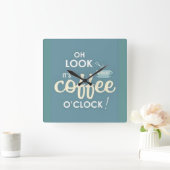coffee time clock quadratische wanduhr (Zuhause)