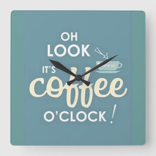 coffee time clock quadratische wanduhr (Vorderseite)