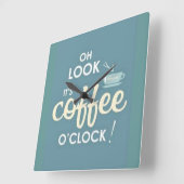 coffee time clock quadratische wanduhr (Winkel)