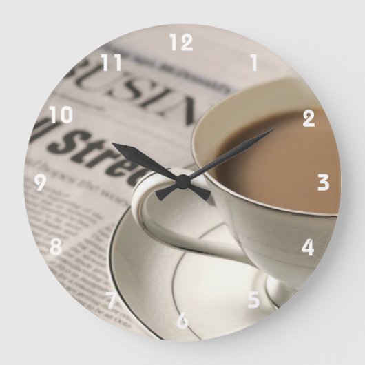 Coffee Time Clocks Große Wanduhr (Vorderseite)