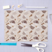 Coffee Time Cups Brown Grains Caffeine Lover Drink Seidenpapier (Handwerk)