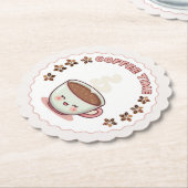 Coffee Time Cute Kawaii Coffee Cup Coaster Untersetzer (angewinkelt)