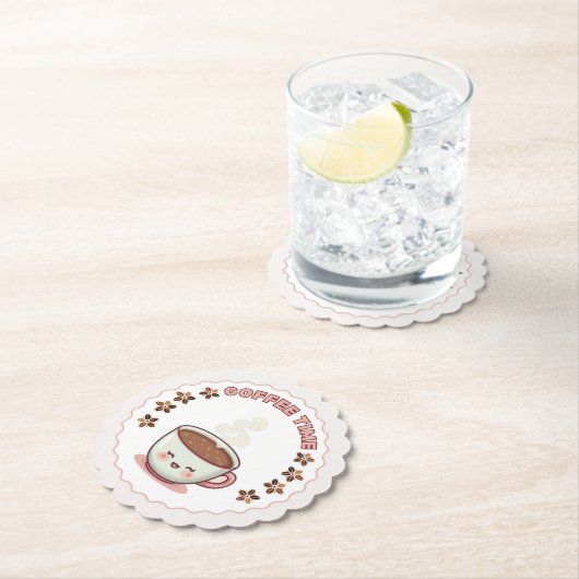 Coffee Time Cute Kawaii Coffee Cup Coaster Untersetzer (Vor Ort)