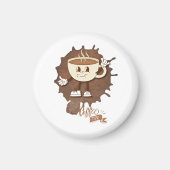**Coffee Time – Cute Smiling Cup Steam Magnet (Vorne)