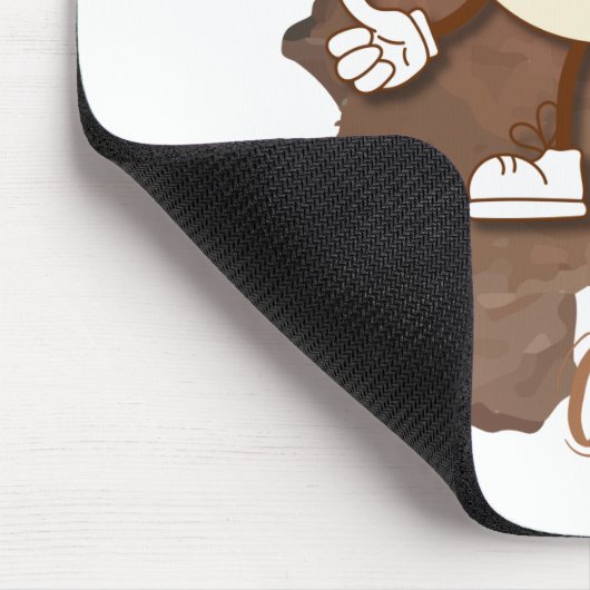 **Coffee Time – Cute Smiling Cup Steam  Mousepad (Ecke)