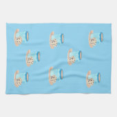 Coffee Time Freunde Blaue Edition Geschirrtuch (Horizontal)