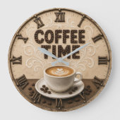 Coffee Time Große Wanduhr (Vorderseite)