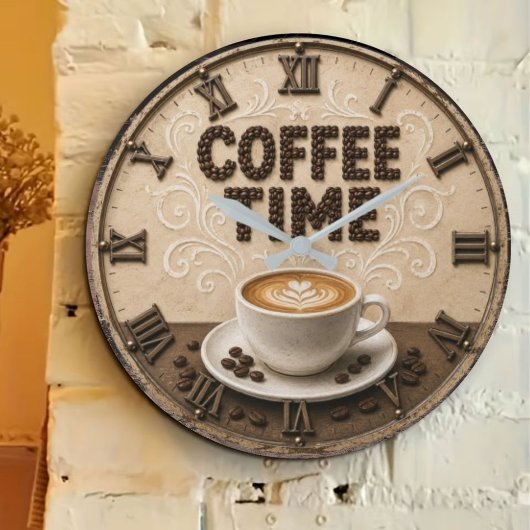 Coffee Time Große Wanduhr