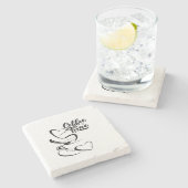 Coffee Time Love Steinuntersetzer (Seitenansicht)