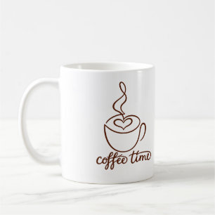 Coffee Time Minimalistische Kaffee-Tassen-Linienku Kaffeetasse