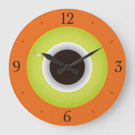 Coffee Time Orange Stylish Große Wanduhr