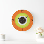 Coffee Time Orange Stylish Große Wanduhr (Zuhause)