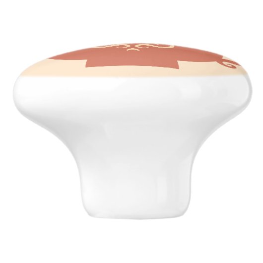 Coffee Time Retro Design Keramikknauf (Seitenansicht)