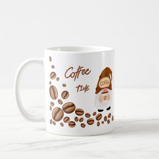 Coffee Time sagt der Gnom auf einer  Kaffeetasse (Links)