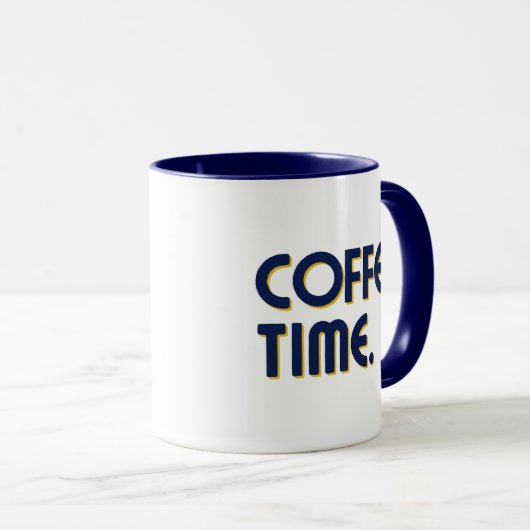 Coffee Time | Simple Minimalist Everyday Coffee Tasse (VorderseiteRechts)