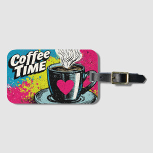 "Coffee Time" Vibranding Pop Art Tasse Design Gepäckanhänger