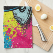 "Coffee Time" Vibranding Pop Art Tasse Design Geschirrtuch (Viertel Falte)