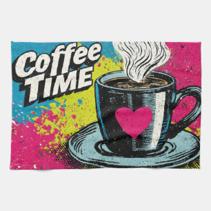 "Coffee Time" Vibranding Pop Art Tasse Design Geschirrtuch
