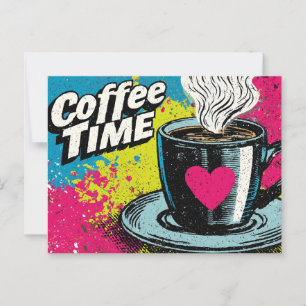 "Coffee Time" Vibranding Pop Art Tasse Design Postkarte