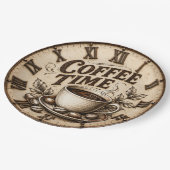 Coffee Time Vintage Rustic Pappteller (Schrägansicht)