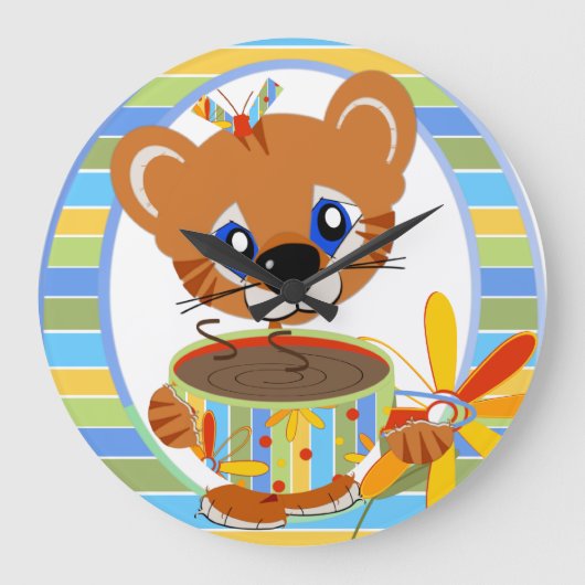 Coffee Time Wall Clock Große Wanduhr (Vorderseite)