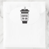 coffee to go ovaler aufkleber (Tasche)