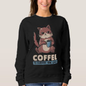 Coffee To Survive Nine Lives Angry Cat Pun Coffee Sweatshirt (Vorderseite)