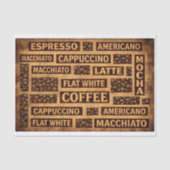 Coffee Typography Rustic Burlap Word FC5 Decoupage Seidenpapier (Vorderseite)