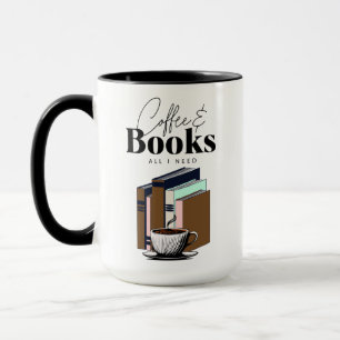 Coffee und Bücher sind alles, was ich brauche Vint Tasse
