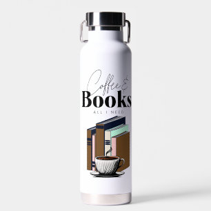 Coffee und Bücher sind alles, was ich brauche Vint Trinkflasche