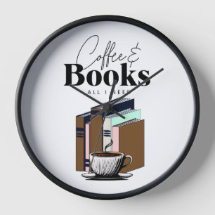 Coffee und Bücher sind alles, was ich brauche Vint Uhr
