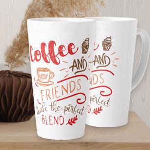 Coffee und Freunde Perfekte Mischung Zitat-Typogra Milchtasse