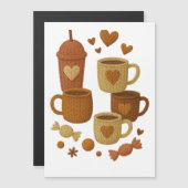 Coffee Valentine Day Love Knitted Hearts Hugs Magneteinladung (Vorne/Hinten)