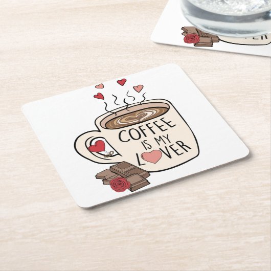 Coffee Valentine | Valentingeschenk | Valentinstag Rechteckiger Pappuntersetzer (angewinkelt)