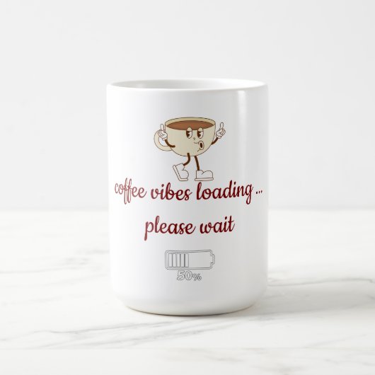 Coffee Vibes Loading – Minimale Kaffeetasse  (Mittel)
