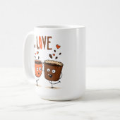 Coffee Vibes Minimalist Latte Art Kaffeetasse (Vorderseite Links)