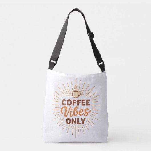 Coffee Vibes Only – Boho Coffee Design Tragetaschen Mit Langen Trägern (Vorderseite)