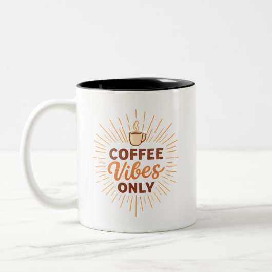 Coffee Vibes Only – Boho Coffee Design Zweifarbige Tasse (Links)