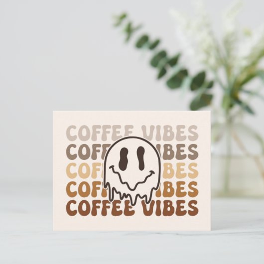 Coffee Vibes Postkarte (Stehend Vorderseite)
