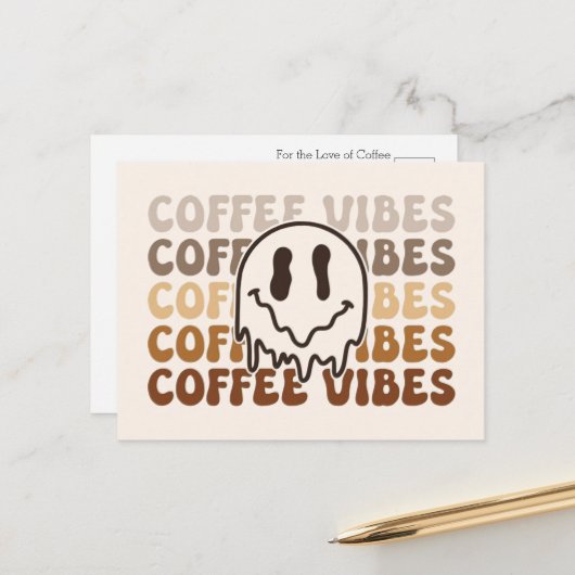 Coffee Vibes Postkarte (Vorderseite/Rückseite Beispiel)