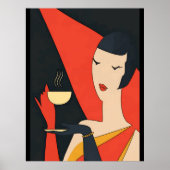 Coffee Vintag Lady Posters Poster (Vorne)