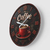 Coffee Vintage Latte Große Wanduhr (Winkel)