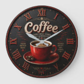 Coffee Vintage Latte Große Wanduhr (Vorderseite)