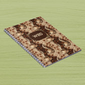 Coffee Vintage Look Cafe Pattern Monogram Initials Notizblock