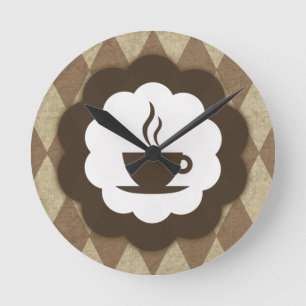 coffee vintage runde wanduhr