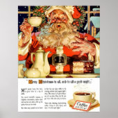 "COFFEE W SANTA" WERBUNG CUSTOM POSTEM POSTER (Vorne)